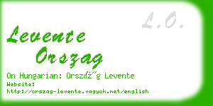 levente orszag business card